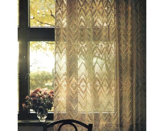 Gardinen-Häkelanleitung - luftig transparentes Filetstück für Fenster, Tür oder Tür