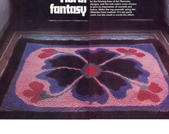 Latch Hook Pattern - Floral Rug - Large Flower Mat