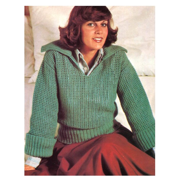 Polo Pullover Crochet & Knitting Pattern