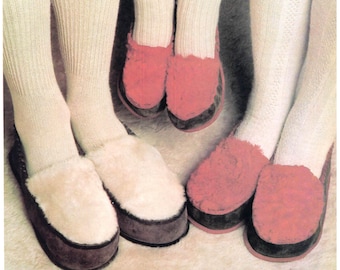 House Slippers Sewing Pattern - Moccasins in Sheepskin & Suede or Faux Fur