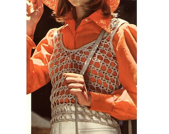 Tank Top Crochet Pattern - Mesh Openwork Sleeveless Vest Top