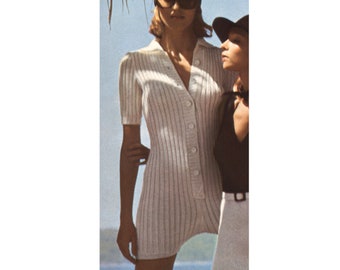 Romper Knitting Pattern - Bodysuit One Piece Swimsuit Coverup