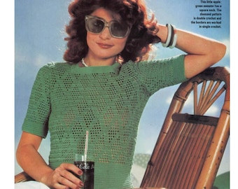 Patrón de top calado de crochet: diseños de rombos y diagonales (patrón PDF)