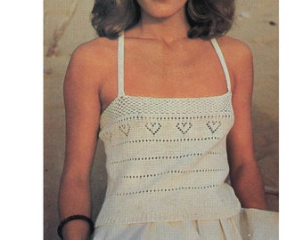 Lace Knit Camisole Pattern: 3 Openwork Tank Top Styles (PDF Pattern)