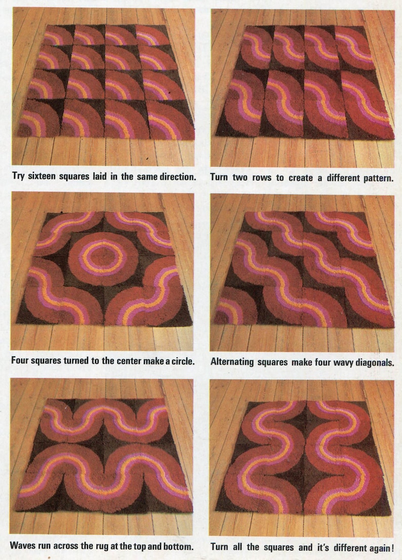 Latch Hook Pattern - Rug in Geometric Psychedelic Design in a Mix ...