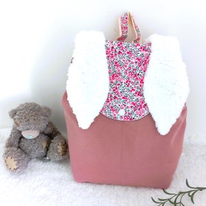 Personalized children's backpack, Liberty Wiltshire rabbit, nursery school bag for girls