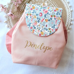 Liberty Betsy pink personalized children's backpack, girls' nursery school bag
