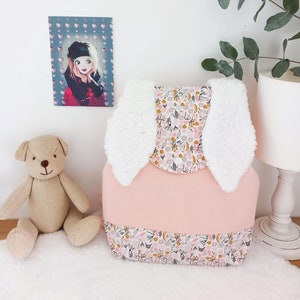 Sac à dos enfant personnalisé rose Lapin fleurs, cartable maternelle garçon