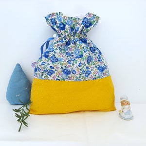 Pochon personnalisé enfant femme liberty, sac à doudou, Pochette à linge