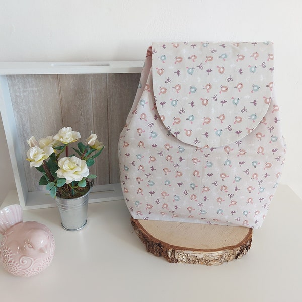 Sac à dos enfant personnalisé petit Oiseau, cartable maternelle crèche fille