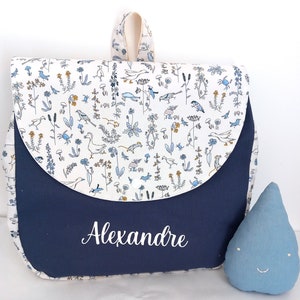 Cartable maternelle enfant personnalisé Liberty animaux, Sac à dos crèche bleu