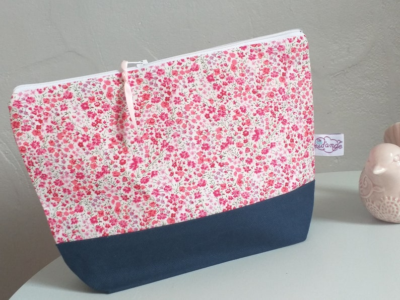 Trousse de toilette personnalisée enfant bébé Liberty Phoebe rose, cadeau naissance fille zdjęcie 8