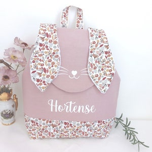 Sac à dos enfant personnalisé Liberty Lapin, cartable maternelle fille