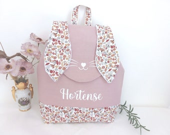 Sac à dos enfant personnalisé Liberty Lapin, cartable maternelle fille