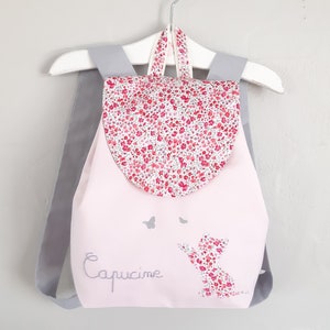 Sac à dos enfant personnalisé Liberty Phoebe rose, cartable maternelle fille
