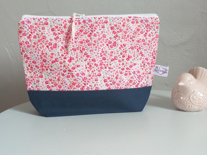 Trousse de toilette personnalisée enfant bébé Liberty Phoebe rose, cadeau naissance fille zdjęcie 9