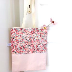 Liberty-Einkaufstasche Wiltshire Pink Sweet Pea Sporttasche Bücher, anpassbares Geschenk für Mädchen