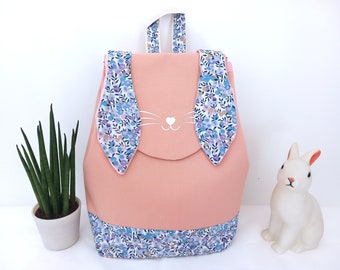 Sac à dos enfant personnalisé Lapin Liberty Wiltshire, cartable maternelle fille