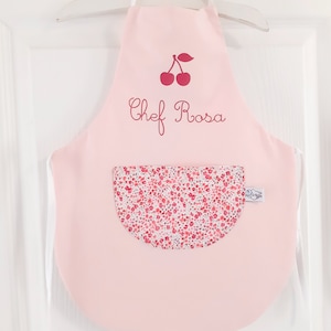 Personalized Liberty Phoebe pink children's apron, little girl gift