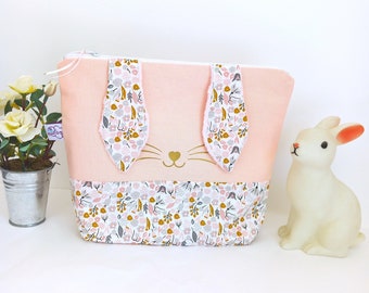 Trousse de toilette personnalisée bébé enfant Lapin, cadeau naissance fille