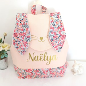 Sac à dos enfant personnalisé Liberty Lapin, cartable maternelle fille