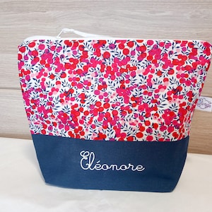 Trousse de toilette personnalisée fille Liberty Wiltshire, cadeau naissance