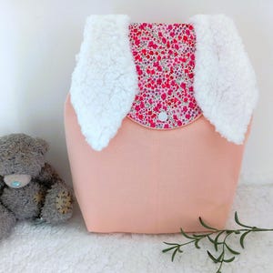 Personalized children's backpack, Liberty Phoebe Rabbit, nursery school bag for girls