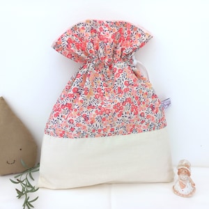 Pochon personnalisé enfant femme Liberty, sac à doudou, Pochette à linge