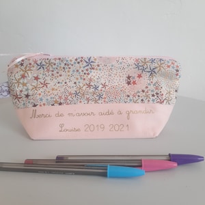 Personalized children's school kit for girls, Liberty pink, teacher gift
