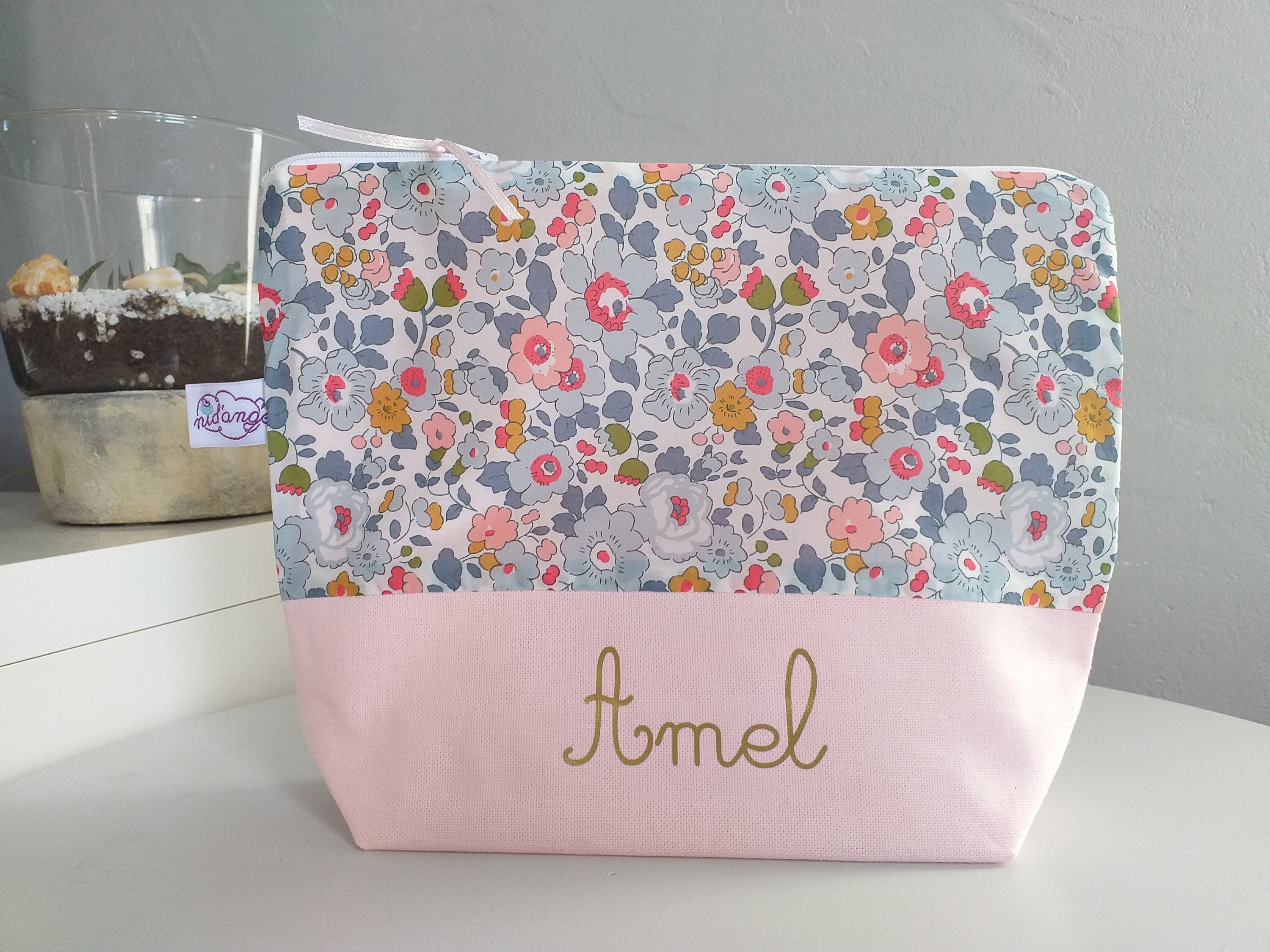 Personalized Toiletry Bag for Girl Liberty B Pink, Baby Birth Gift -   Norway