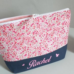 Trousse de toilette personnalisée enfant bébé Liberty Phoebe rose, cadeau naissance fille zdjęcie 6