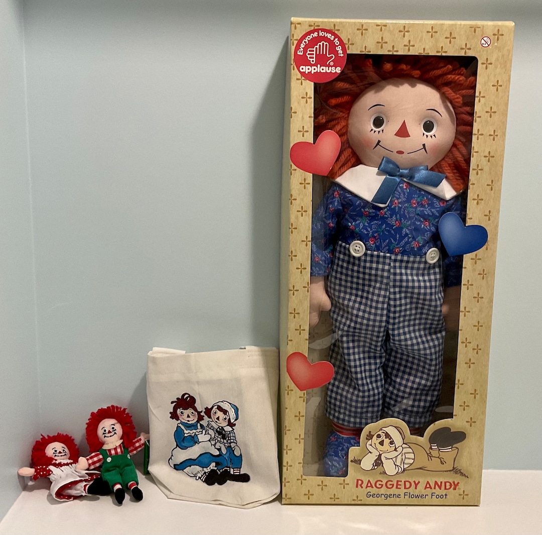 Raggedy Andy Doll- Georgene Style FLOWER FOOT Made in Japan