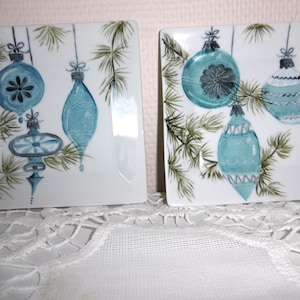 Plateau apéro vintage en chêne et verre moulé année 50