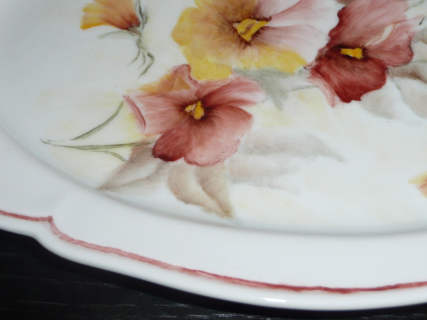 Oval Dish Retro Style Hand Painted Porcelain Yellow and Red Etsy UK