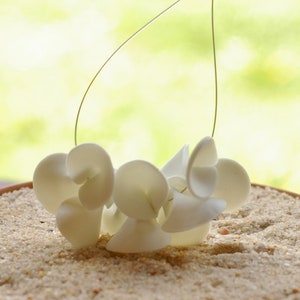 WHITE PORCELAIN BEADS Jewelry Supplies, 10 Porcelain Beads delicate and Translucent