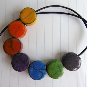 HANDCRAFT CERAMIC rainbow raku beads image 3