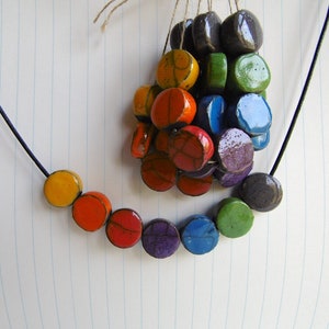 HANDCRAFT CERAMIC rainbow raku beads image 1