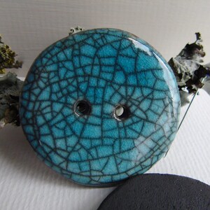 GROS BOUTONS COUTURE boutons raku rouge ou bleu turquoise pour travaux de couture image 4