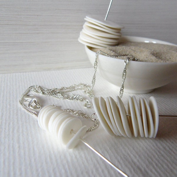 WHITE PORCELAIN BEADS several diameters to choose from, handmade ceramic