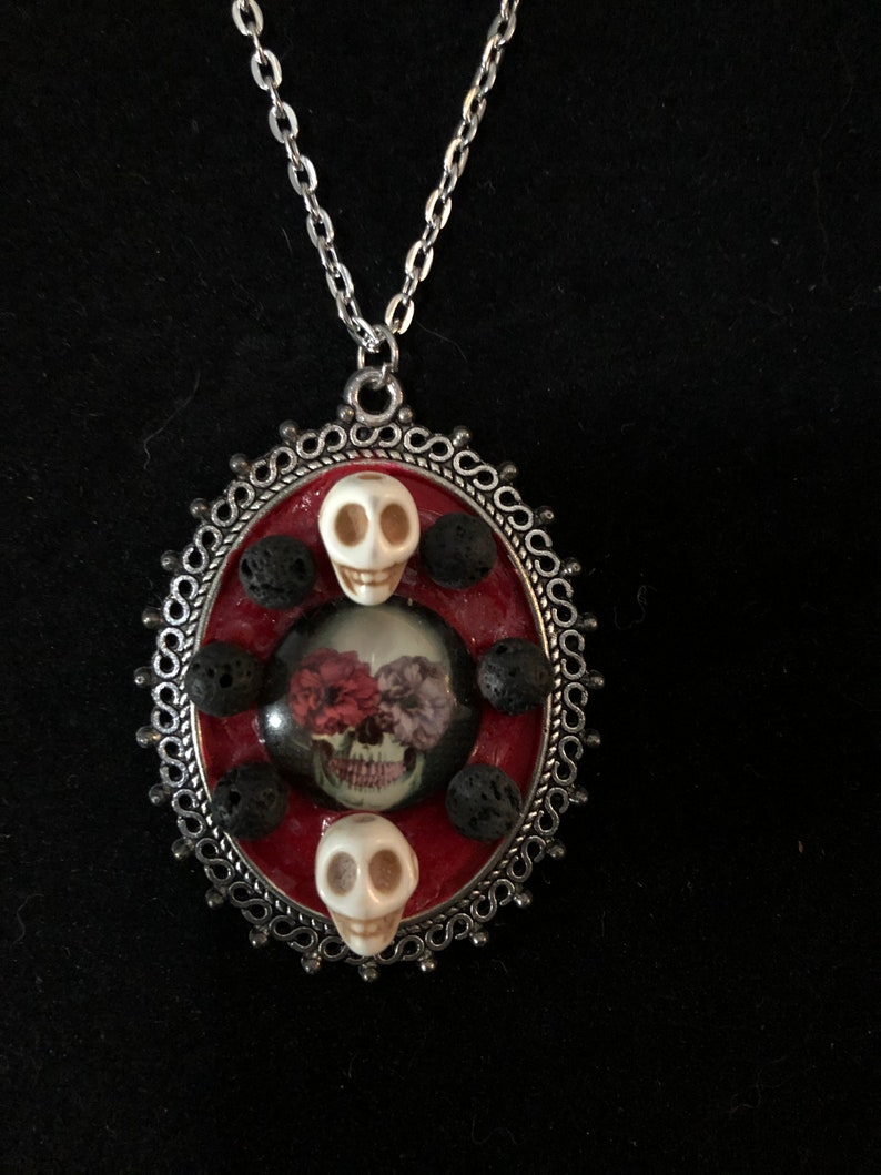 Day of the dead and skull pendant and necklace