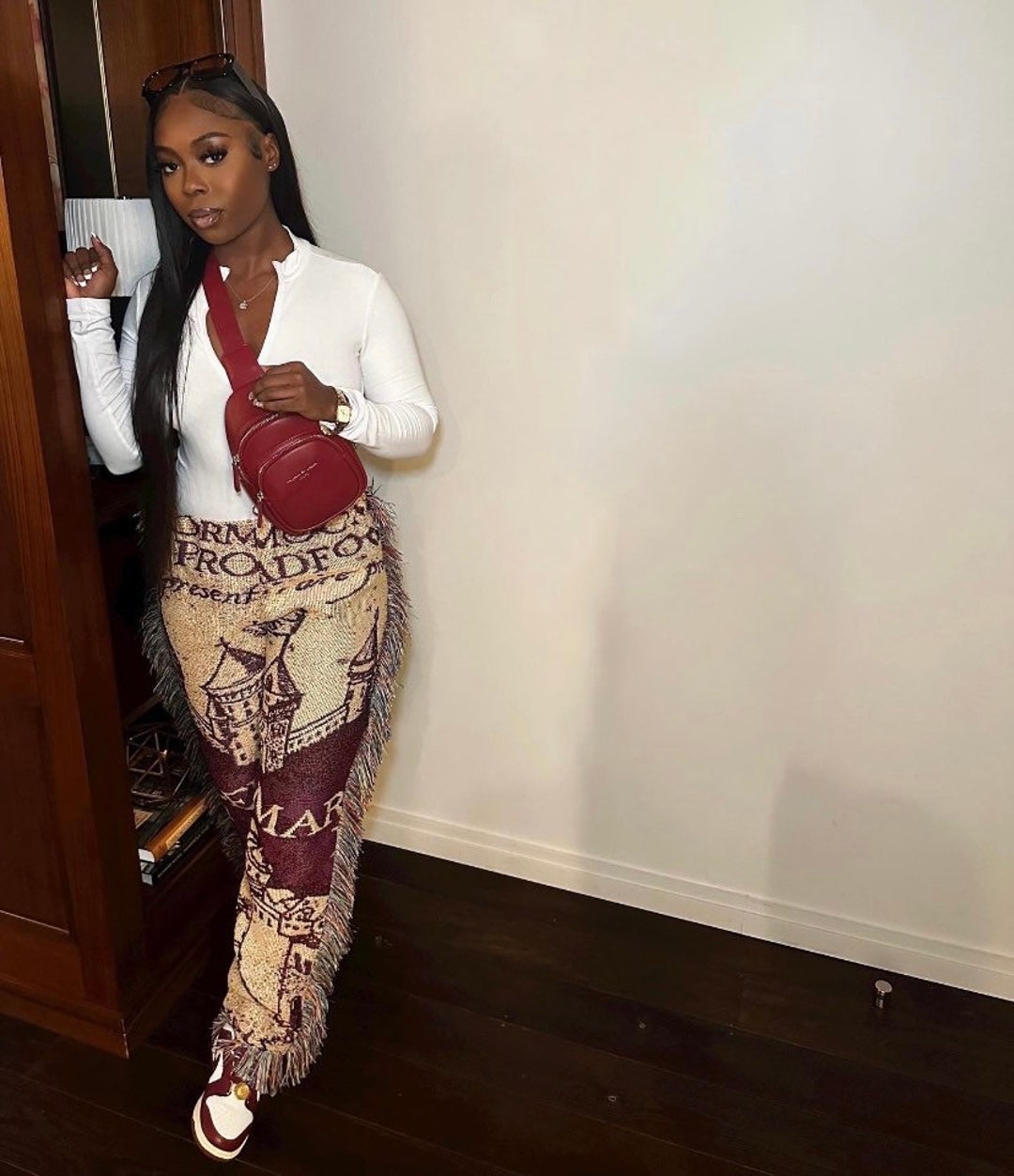 Multicolor Fringe Blanket Tapestry Pants Etsy