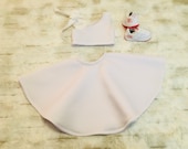 One Shoulder Asymmetrical Girl Skirt Set