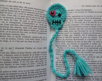 Segnalibro uncinetto fatto a mano del cranio, segnalibro segnalibro fantasia lana crochet, cranio, fatta a mano