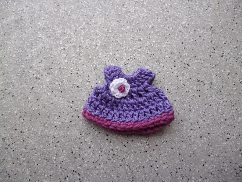 embellishment scrapbooking Miniature dress crocheted by hand in crochet cotton miniature cardmaking.