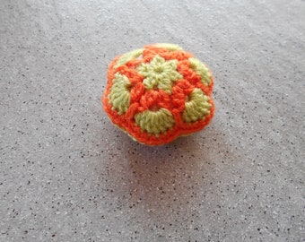 Hand made crochet wool spike needles, needle pad, pin cushion, hook, sewing accessory