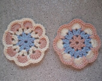 Flowers 2 to 8 cm handmade yarn crochet