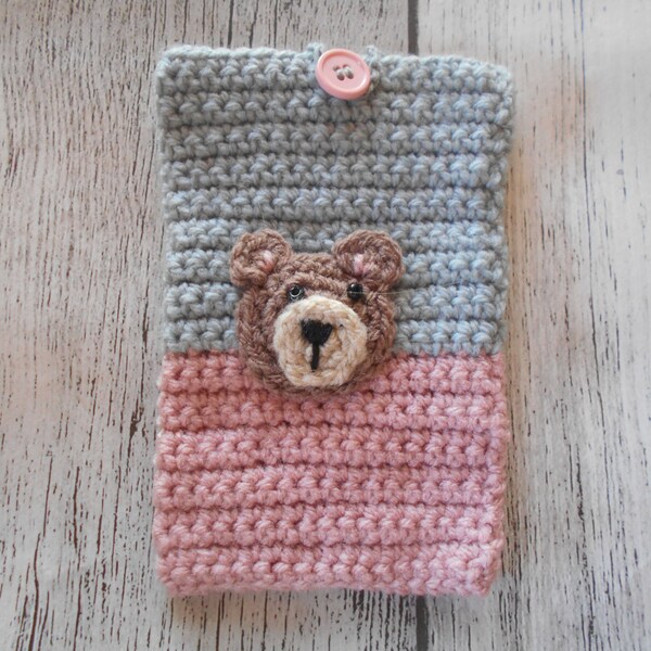 Housse de téléphone IPhone 7S au crochet, étui à téléphone, housse de téléphone fait main en laine