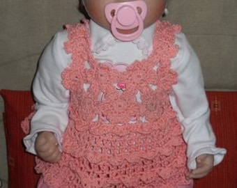 tunique robe rose bébé au crochet