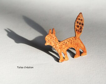 Smart FOX Brooch, Smart Fox Pin, Little Fox Pin, Polymer Clay, Tell Me a Story, Talisa Creation