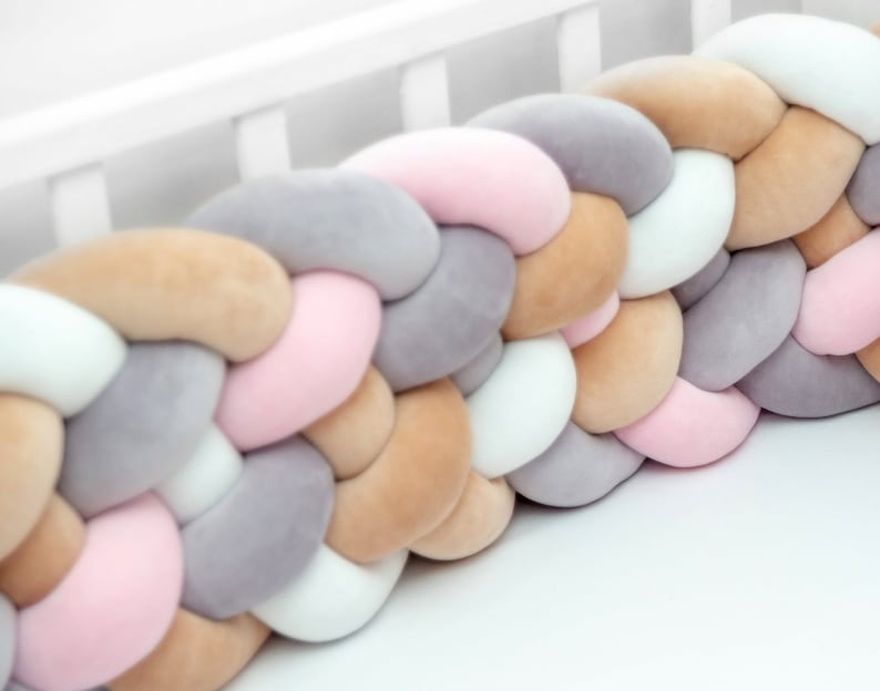 Braided Crib Bumper Baby bed bumper Etsy